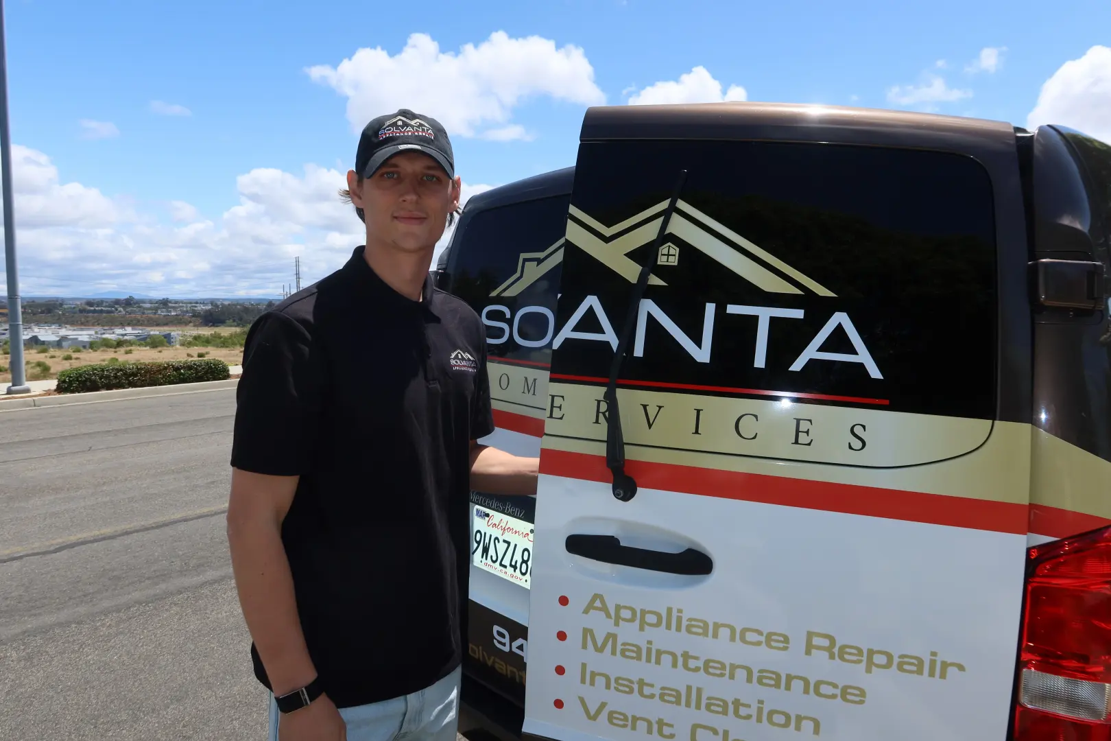 Solvanta Home Services technician on a service call